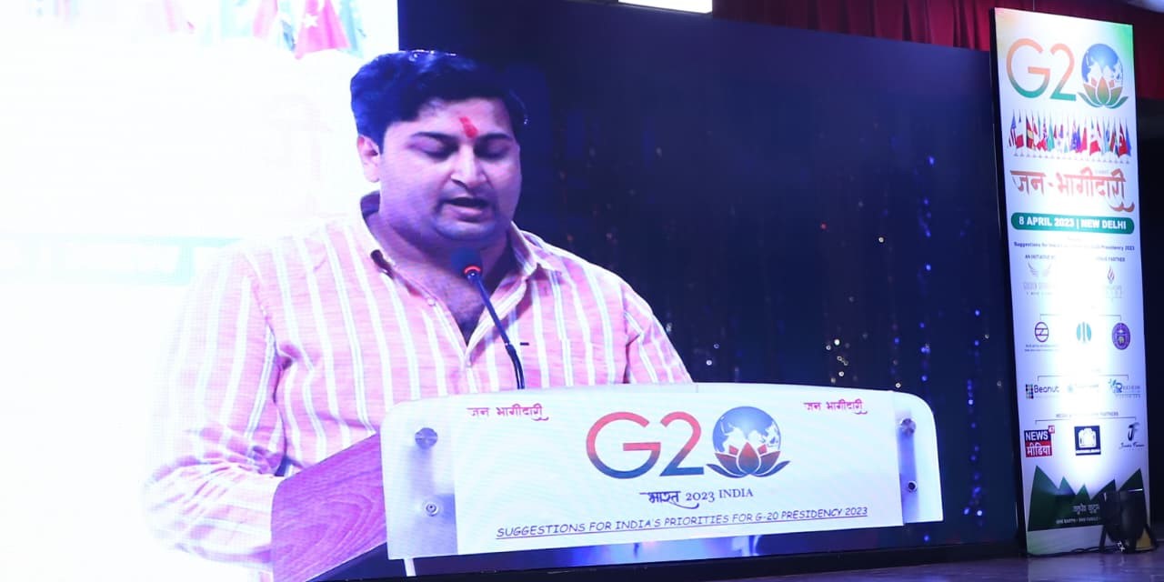 Dr. Prince Kumar Mishra representing Homeopathy sector as Paralysis Specialist at G20 India Summit, New Delhi